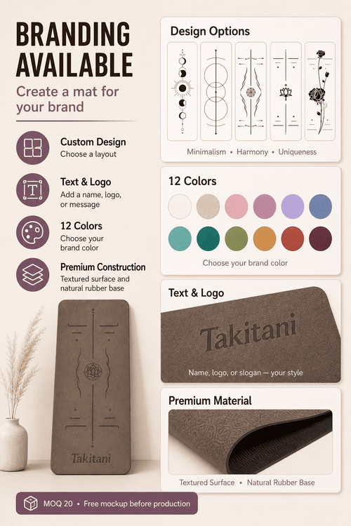 Custom Branded Yoga Mat with Logo – 5mm Natural Rubber