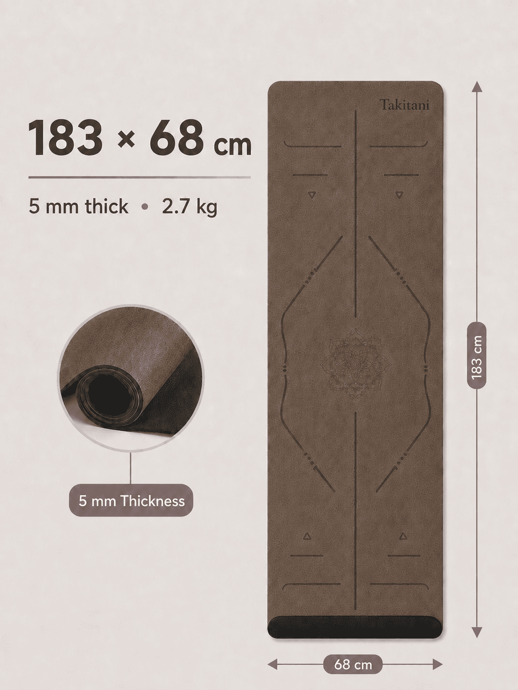 Custom Branded Yoga Mat with Logo – 5mm Natural Rubber