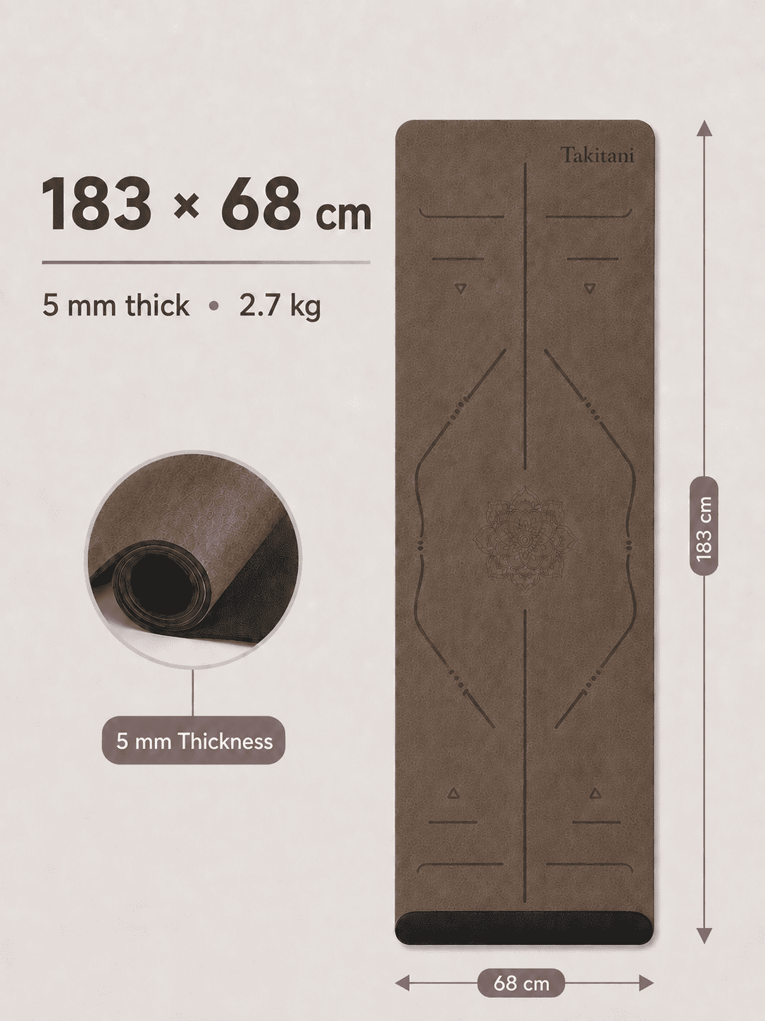 Custom Branded Yoga Mat with Logo – 5mm Natural Rubber