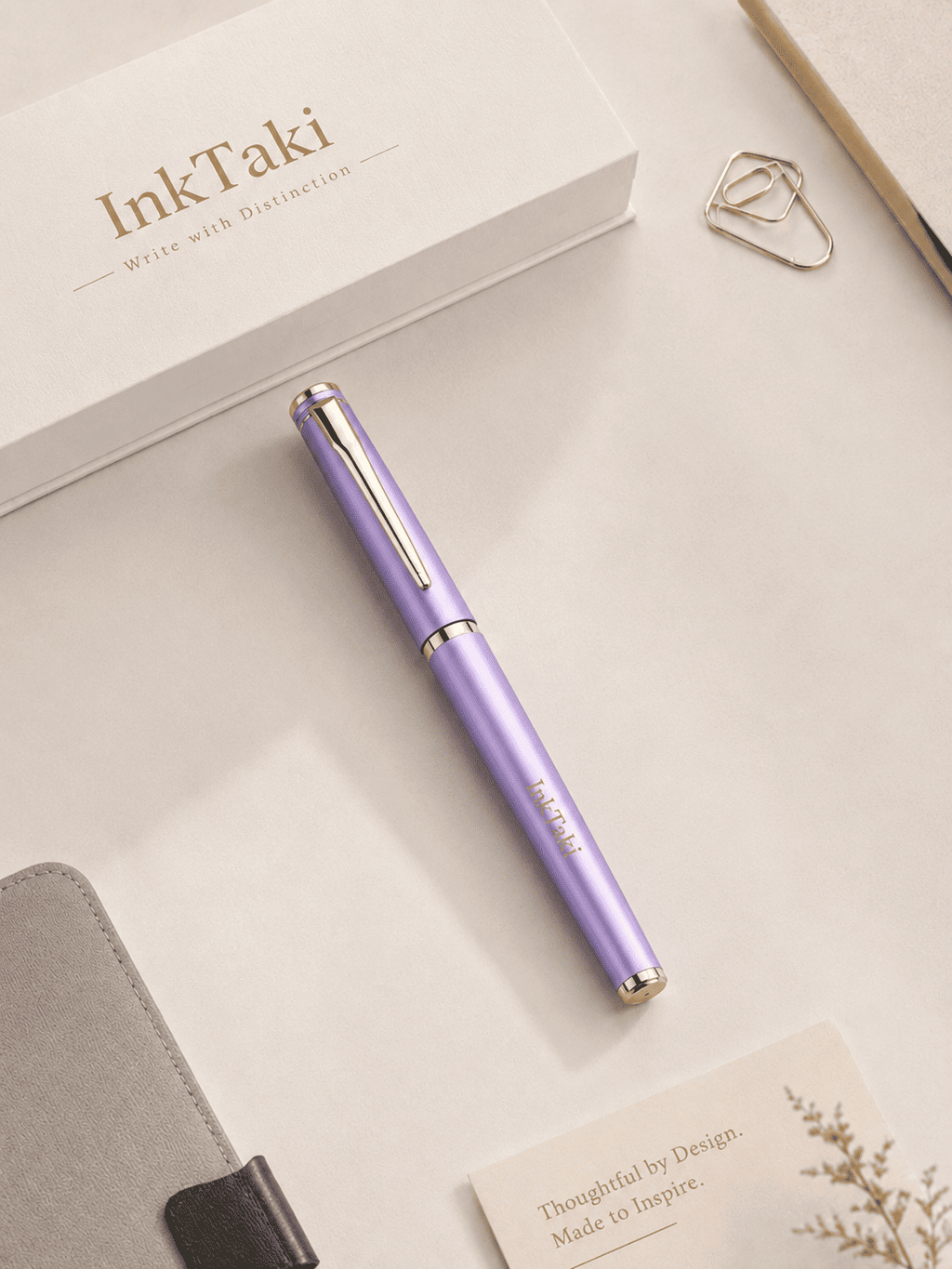 Pluma estilográfica personalizada con logotipo grabado