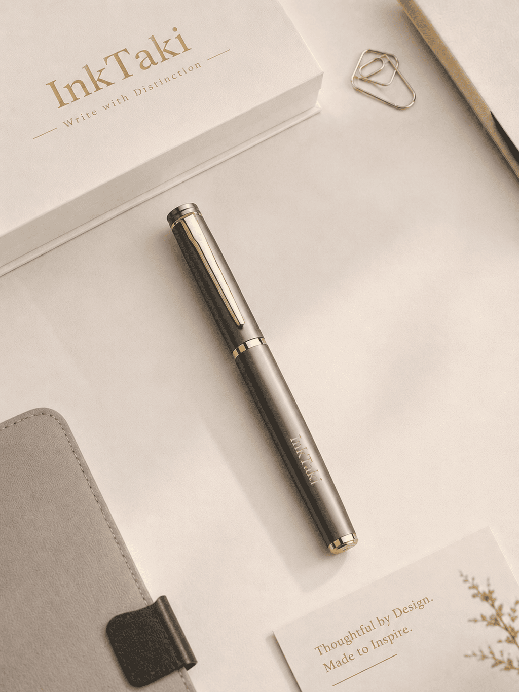 Pluma estilográfica personalizada con logotipo grabado