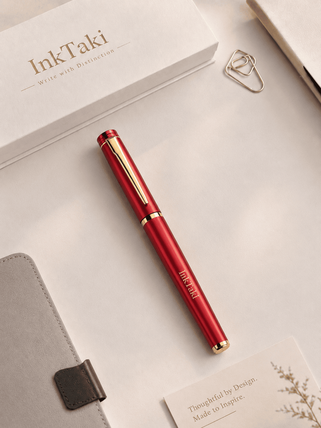Pluma estilográfica personalizada con logotipo grabado