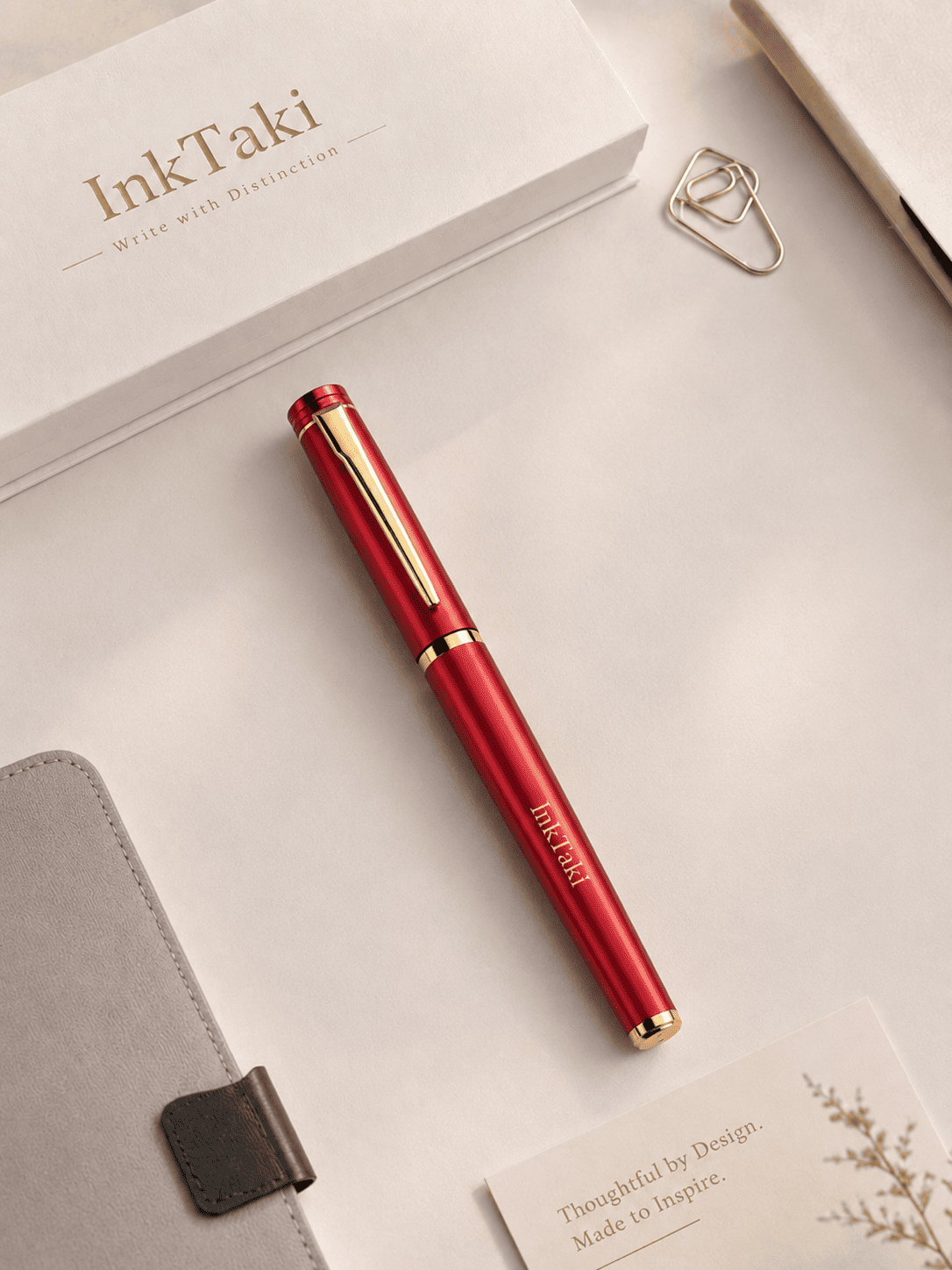 Pluma estilográfica personalizada con logotipo grabado