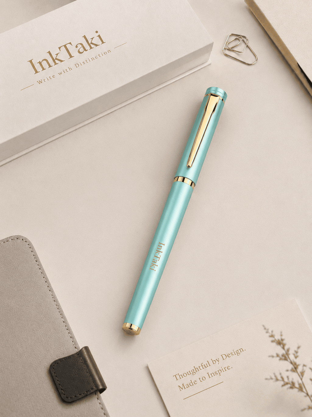 Pluma estilográfica personalizada con logotipo grabado