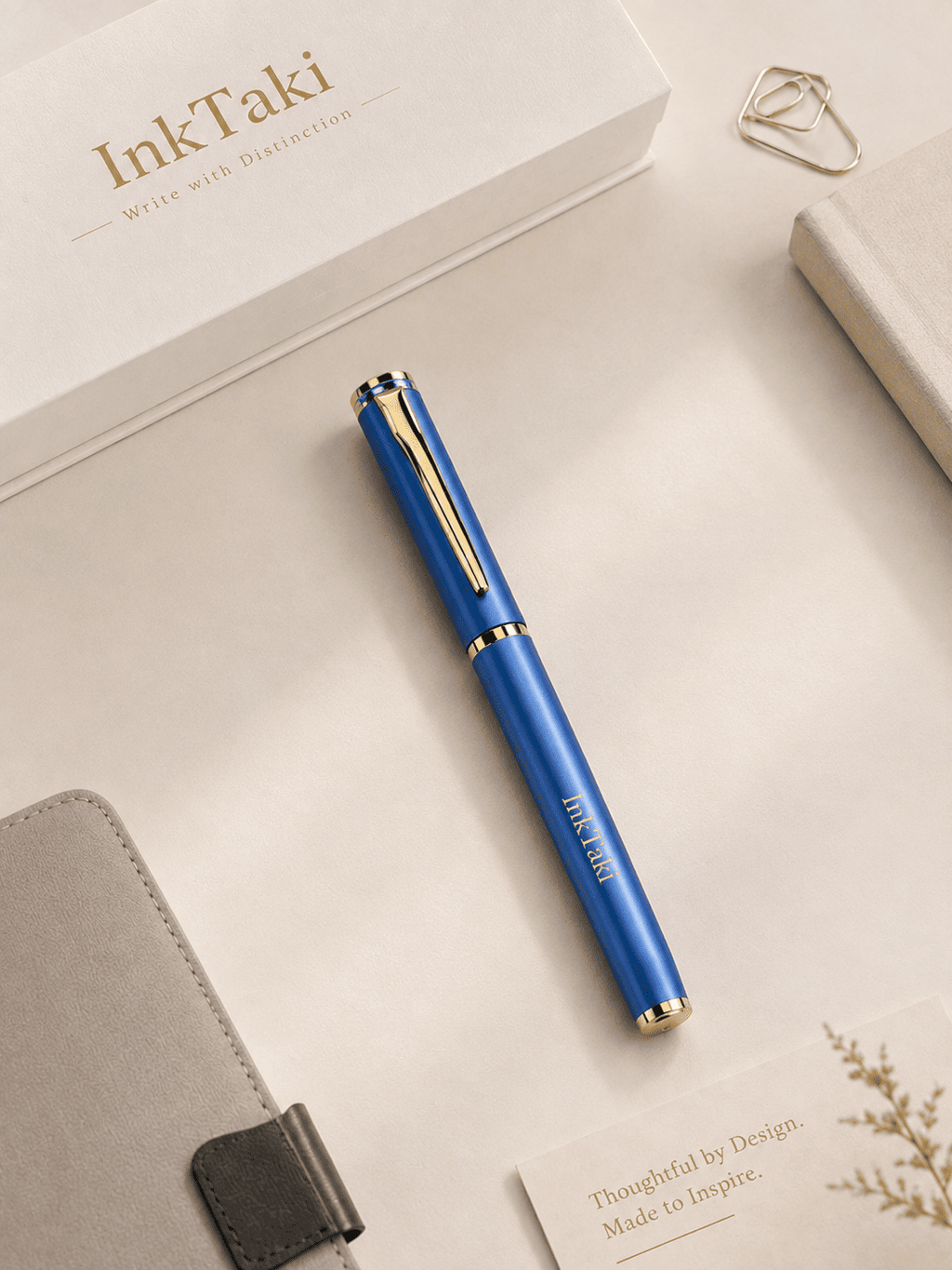 Pluma estilográfica personalizada con logotipo grabado